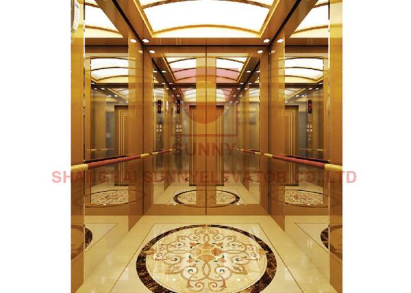 Hairline Stainless Steel 1600kg Load Vvvf Residential Elevator