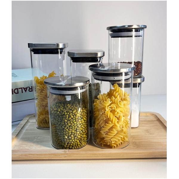 Stainless Steel Lid Glass Jar for Storing Dried Fruits Snacks and More in the Kitchen