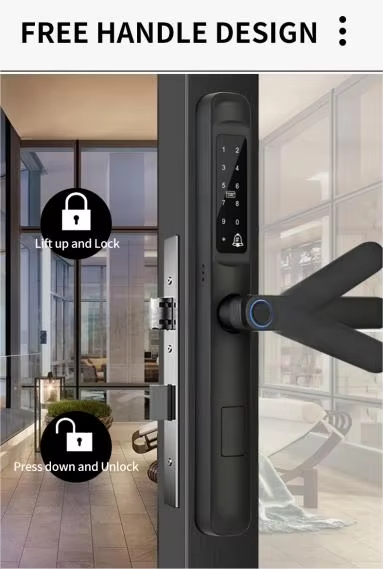 Outdoor Courtyard Aluminum Door Lock Mechanical Keyless Entry Door Lock with Handle