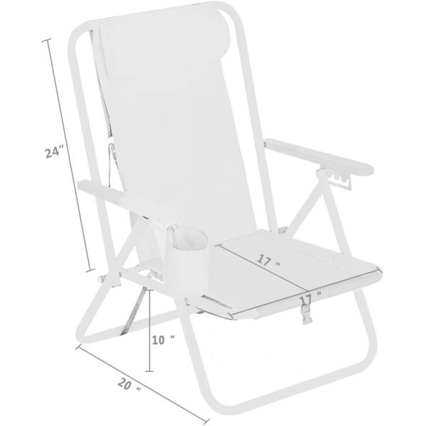 Portable Adjustable Folding Beach Chairs Outdoor Lawn Lounge Reclining Chair Recliners Pillows for Patio,Poolside