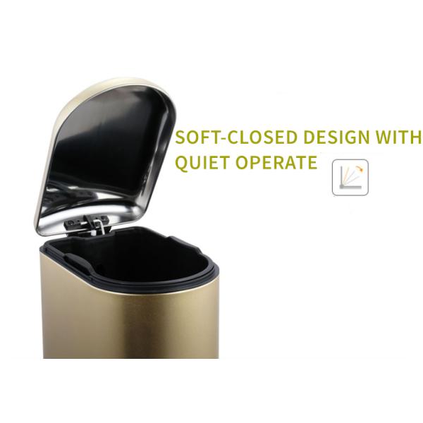 10L Kitchen Indoor Trash Can  Stainless Steel Step Trash Can With Lid