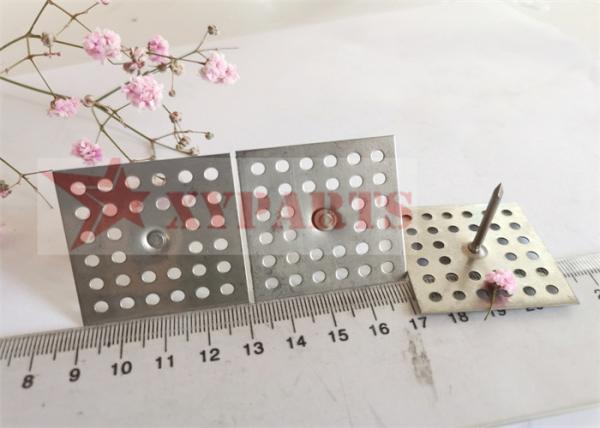 Easy Bending Galvanized Steel Insulation Fasteners With Square Stamped Hole Base