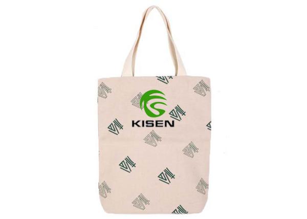Washable Cotton Canvas Shopping Bags Handled Style Customized Size / Logo