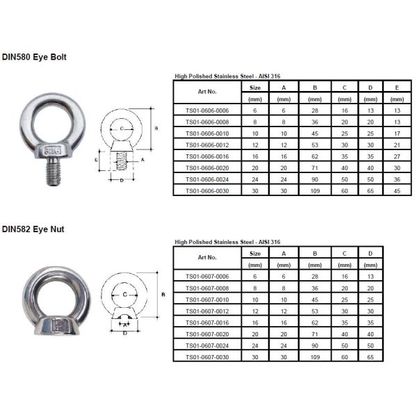 Stainless Steel JIS1168 Eye Bolt for Marine Hardware