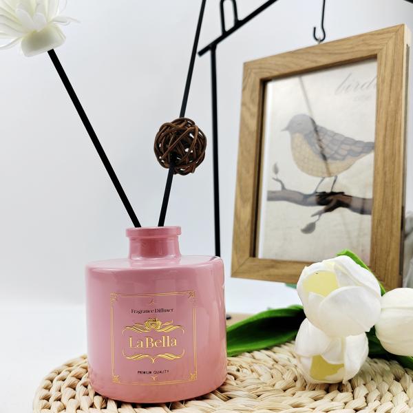 Matte Pink Glass Round Bottom Diffuser Bottle 150ml 200ml with Eco-friendly Material