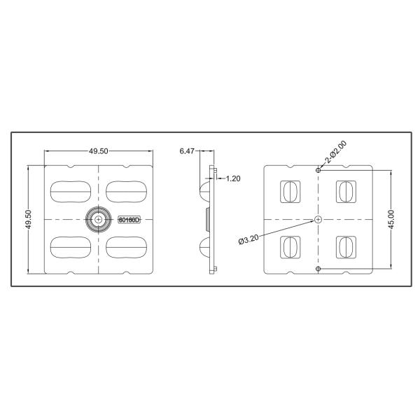 4IN1 50*50 мм 80*160 градусов Ленза Угол луча светодиодного уличного освещения Модуль для муниципального освещения