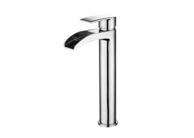 Misturador de bacia de cascata contemporâneo de latão de alta qualidade com um único cabo T8112L