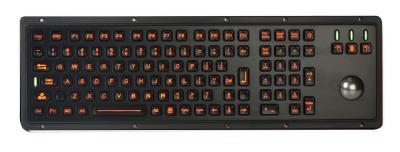 Teclado industrial do metal de aço inoxidável preto com luminoso do Trackball