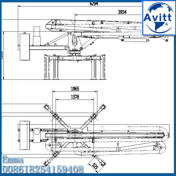 HGY14-3 Concrete Placer Boom 13.5m Light Load by Tower Cranes on Top Building