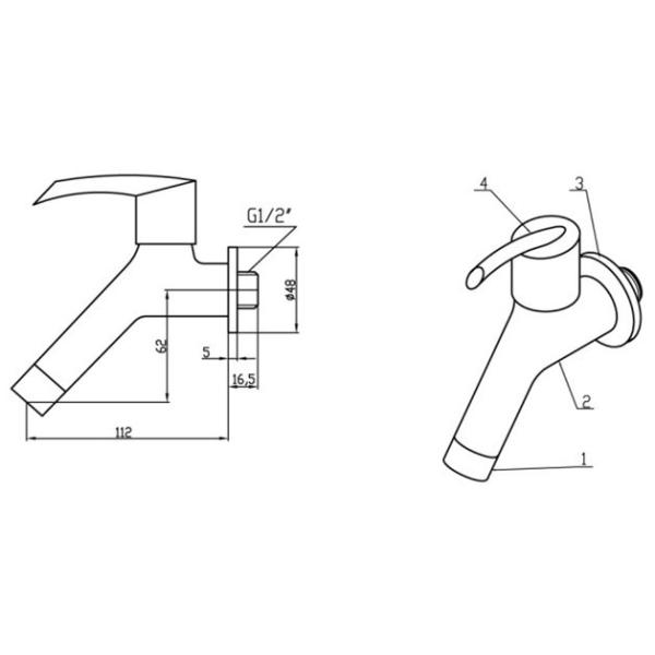 Water Saving Ceramic Cartridge Single Cold Water Taps ,Brass Water Faucet