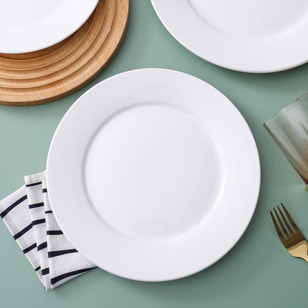 Savall Round Shape White Ceramic Dinner Plates For Hotel