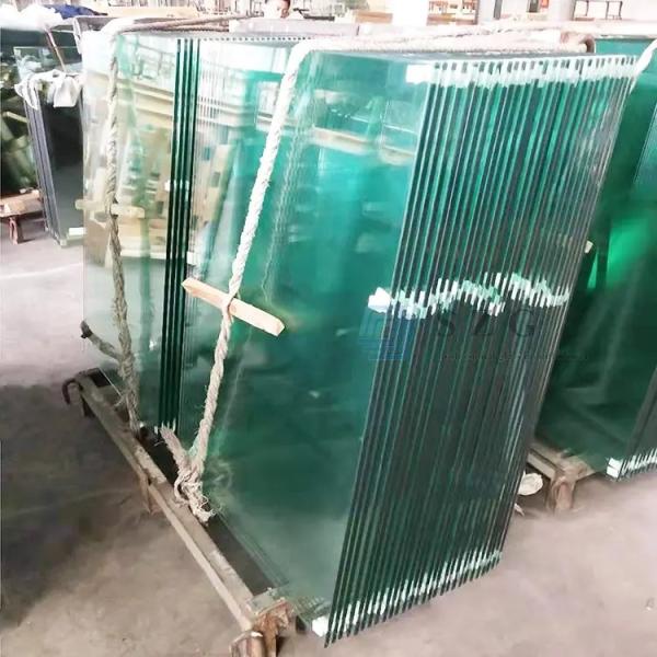 High Strength Heat Resistant Toughened Glass Balustrade Panels Safety Tempered Clear Glass 3mm - 19mm Thickness Fine Polished Edge