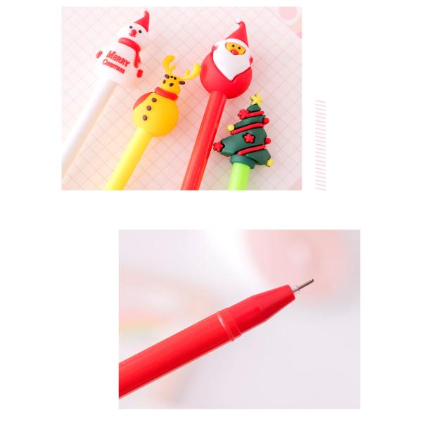 Christmas Creative Gel Ink Pen 0.5mm Santa Claus Snowman Tree Black Gel Ink Pen