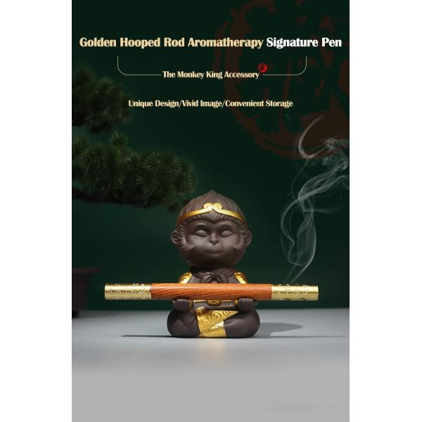 Gift Aromatherapy Roller Ball Pen Chinese Style Monkeyking Golden Cudgel Hooped Rod