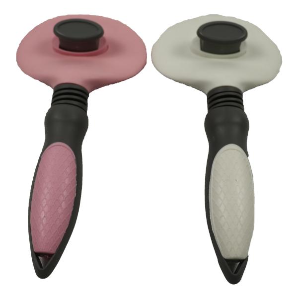Dematting Flea Pet Comb Brush Self Cleaning One Button Hair Grooming Safe Oval  210x106x55mm