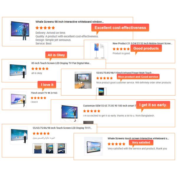 65/75/86/98/110 Inch Finger Multi Touch Screen Smart LCD Display Meeting Room Electronic Digital Interactive Smart White Board