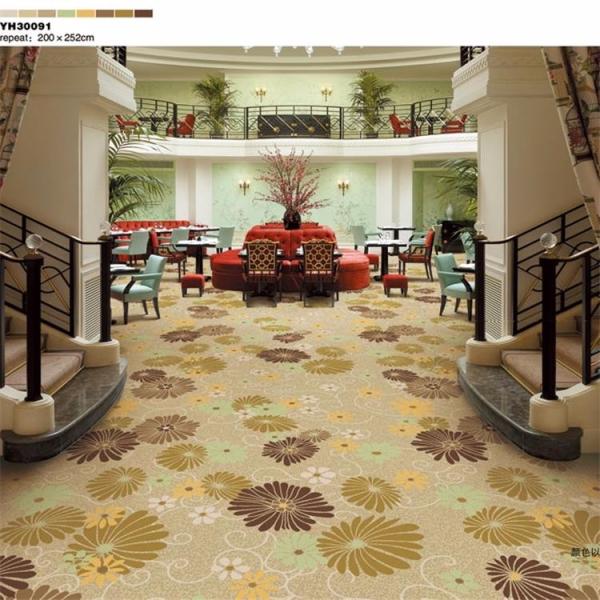 China pastel color white flower printed banquet hall nylon carpet