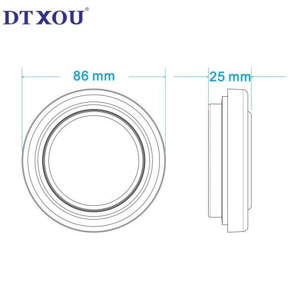 DC 12V 24V 2.5 inch Round LED Trailer Tail Lights for Replace/Repair PC Ring