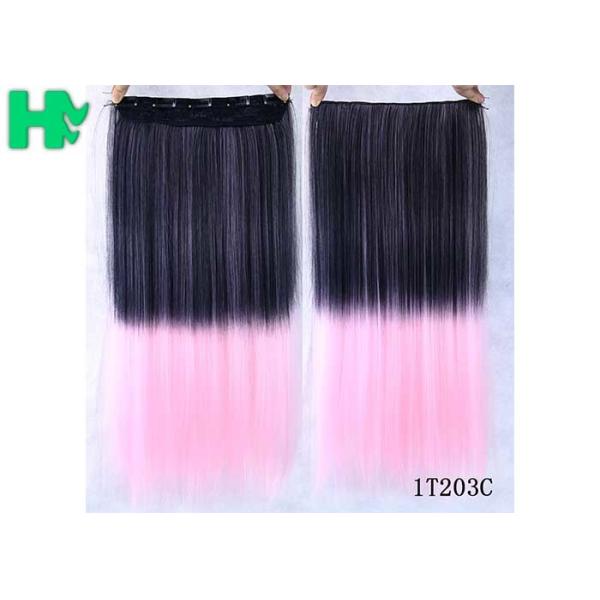 High Temperature Fiber Red Synthetic Hair Extension Natural Curly
