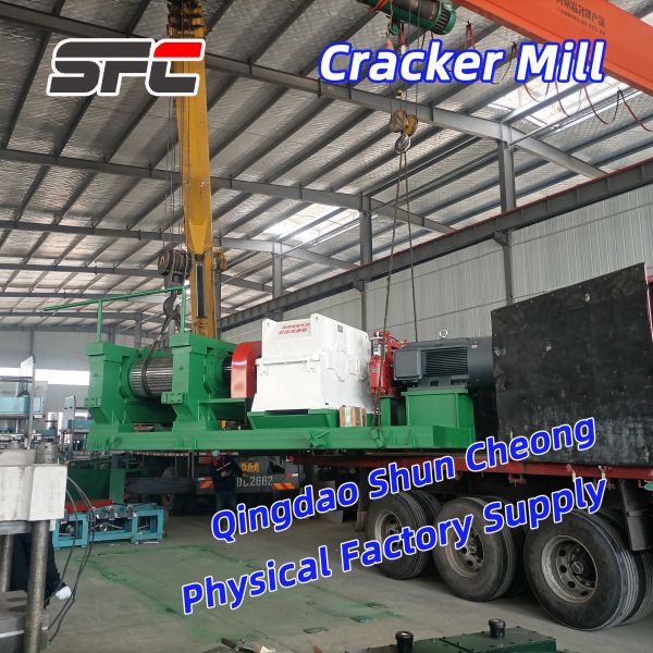 Factory Direct Sale Rubber Crusher & Rubber Cracker with Alloy Chilled Cast Iron Rolls and Emergency Pulling Up Equipment for Tire Recycling