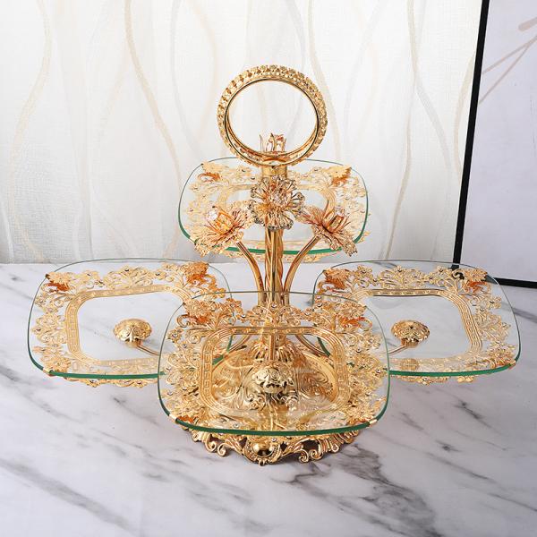 Golden Restaurant Exquisite Luxury Glass Storage Tray