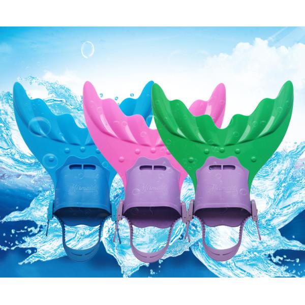 Silicone Rubber Mermaid Tail Swim Fin 3 Colors Fit Youth's Shoes 4cm x 40cm x 16cm