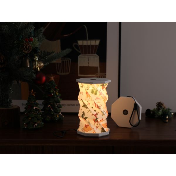 Customized Cordless Folded Paper Standard Lamp For Christmas 5V 300mAh