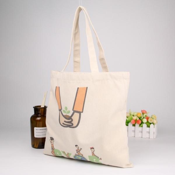 Large Fashion 100% Reusable Cotton Canvas Shopping Bags Heavy Canvas Tote Bag