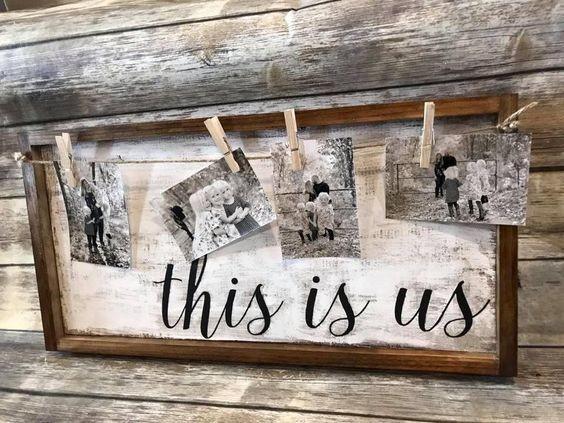 Portable Decorative Wooden Picture Frames , Vintage Style Picture Frames