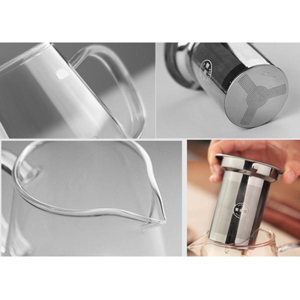 Heat Resistant Clear Glass Teapot with 304 Stainless Steel Strainer Durable
