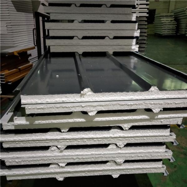 75mm blue corrugated eps roof sandwich panel with 0.426mm double steel for warehouse