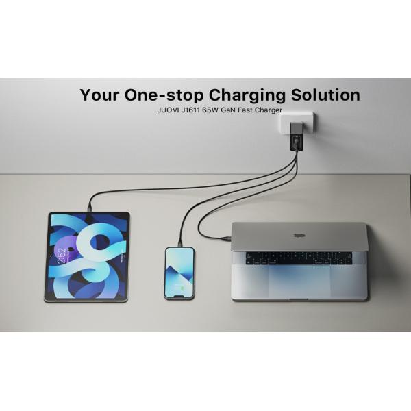 65 Вт GaN быстрое зарядное устройство 3 портов складное стенное зарядное устройство для HP Spectre, MacBook