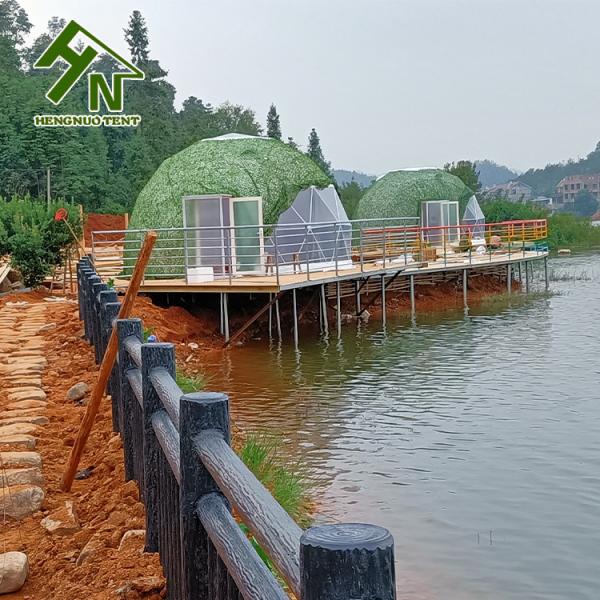 6m Diameter Waterproof Geo Dome Tent 4 Person Family Hotel Pop Up Igloo Tent