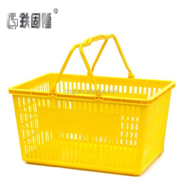 Panier de magasinage en plastique 20L pour hypermarché en rouge/bleu/vert/gris