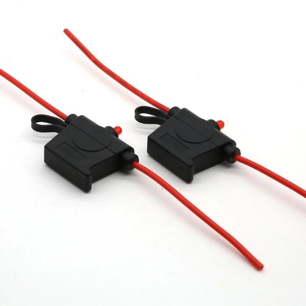 Inline Blade Fuse Holder With Indicator Light LPR-04B-I-12R Standard Size Long Lasting PVC Contact