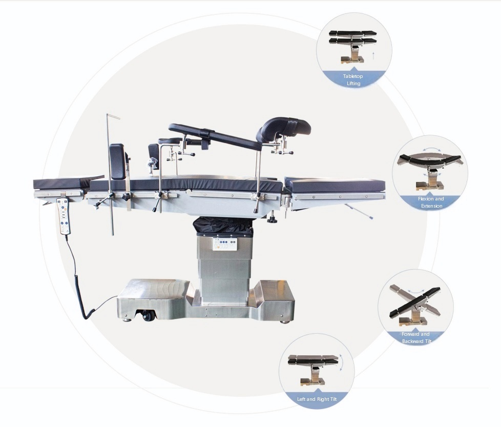 DY-9100 Electric Hydraulic Ultra-Low Multifunctional Surgery Table with 430mm Lift & Built-in Lumbar Bridge