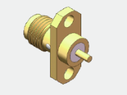 2 Holes Flange Mount SMA Female RF Coaxial Connector Panel Mount SMA Jack Frequency Up To 18GHz