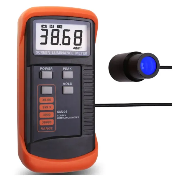 SM208 Screen Brightness Meter 0.01-39990CD/M2 Range With Silicon Photocell Detector