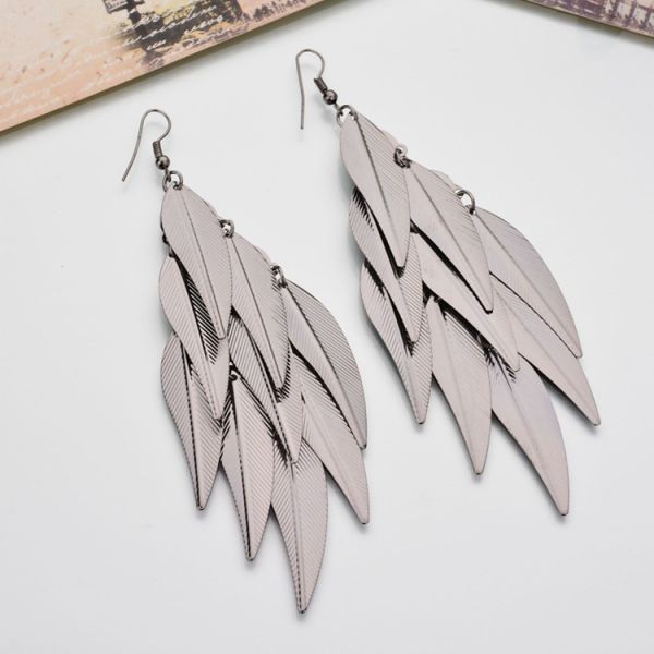 2025 Personality Indian Baroque Vintage Willow Leaf Long Wholesale Earrings