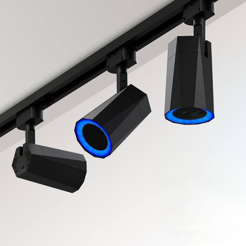 Track Rail RGB Speaker 12w Rail Adjustable Design Commercial System Lighting Speaker for Store and Showroom