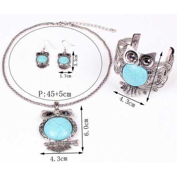 European and American fashion personality turquoise owl necklace / Necklaces