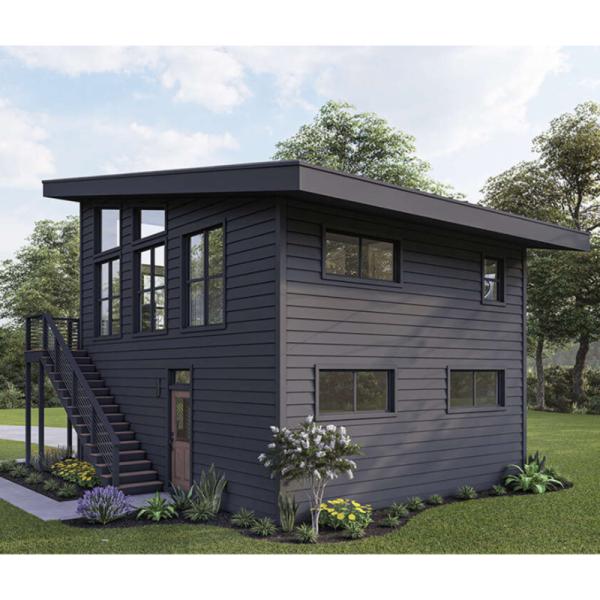 Tubes carrées en acier galvanisé 2 chambres à coucher bâtiment extérieur préfabriqué Container de livraison maison pour villa / jardin de cour chaude