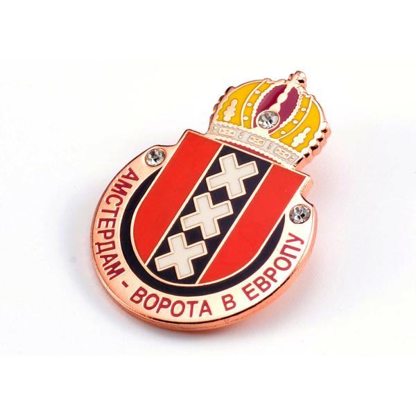 Engraving Die Stamping Metal Pin Badges Folk Art Style No Fade Color