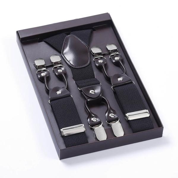 Ширина моды 3.5cm эластичных черных кожаных людей подтяжок