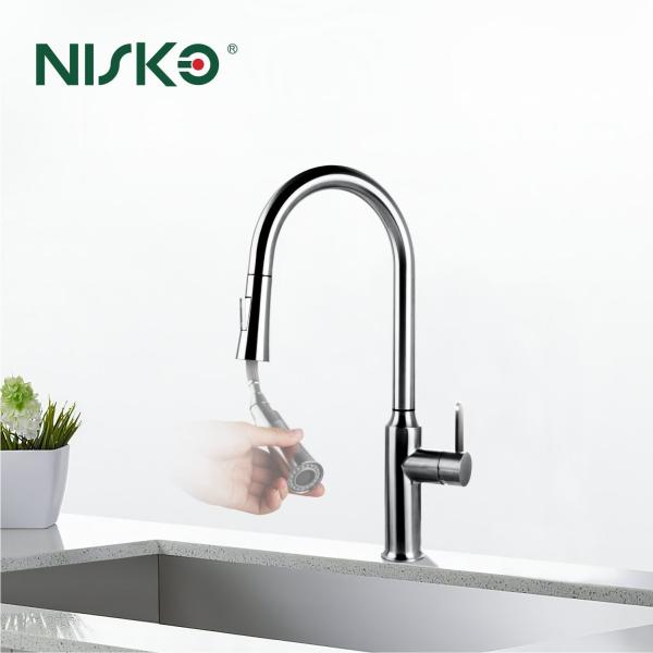 Grifo de cocina de níquel de acero inoxidable cepillado con sensor de manos
