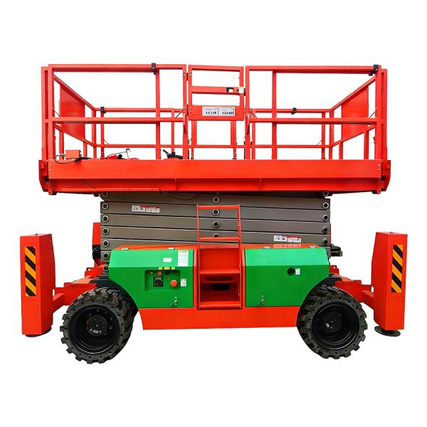 Advanced Off Road Upright Scissors Lift Platform Heavy Duty Rough Terrain ODM