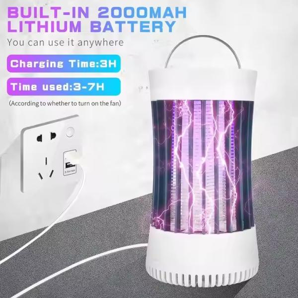 JZ Rechargeable Insect Pest Control Machine With Battery 7H Working Time Smart Mosquito Killing Lamp With UV Light