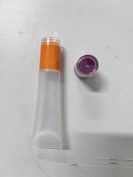 Transparent Lipstick Tube Packaging Silicone Head Plastic Lip Balm Container With Two Color Caps