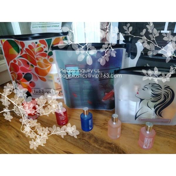 Biodegradable frosted eva plastic pvc zip lock cosmetics bag,  frosted cosmetics bag,pvc zipper bag,custom eva bag