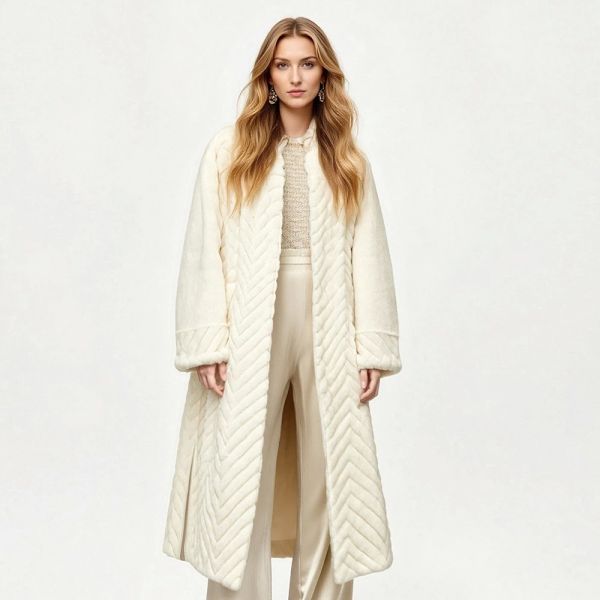 Eco Faux Fur Belt Fur Coat Women Faux Cruelty Free Winter Wear Fuzzy Coat Women'S